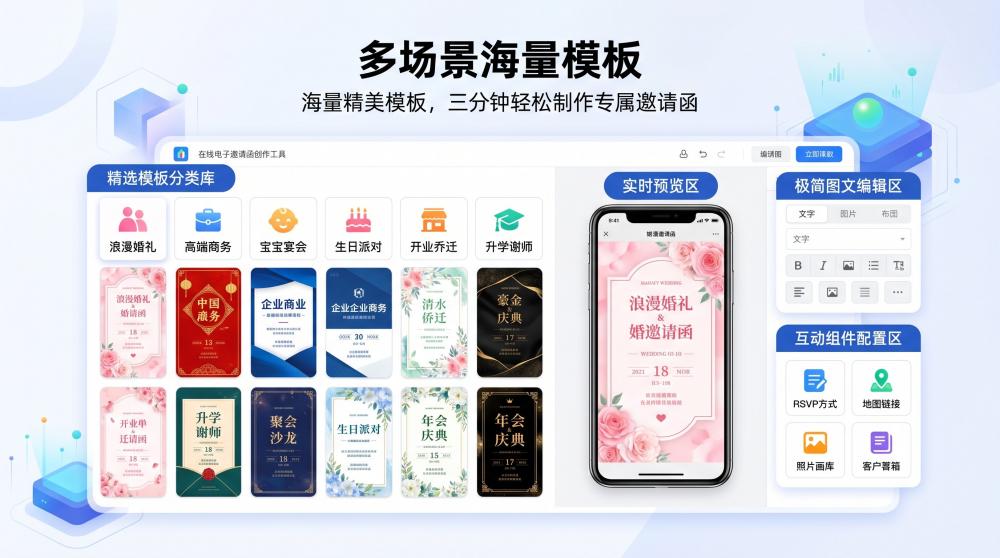 颜值天花板！免费红金国潮开业请柬模板，一键套用超省心